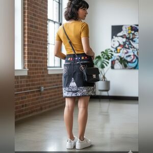 Upcycled Molly Made It  Black Jeans Skirt For Any Age
